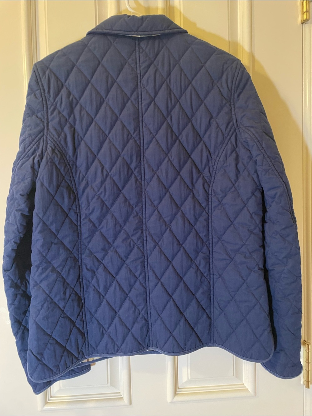 L.L. Bean Quilted Navy Button-Front Puffer Jacket - Picture 4 of 6